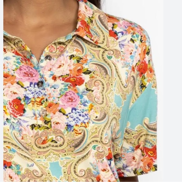 Johnny Was “Rivoray” Short Sleeve Floral Print Tee Small New Without Tags! - Picture 4 of 13